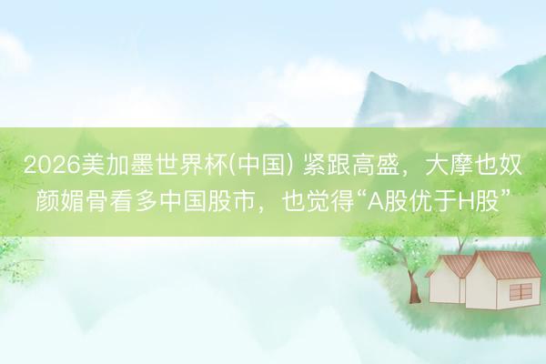 2026美加墨世界杯(中国) 紧跟高盛，大摩也奴颜媚骨看多中国股市，也觉得“A股优于H股”