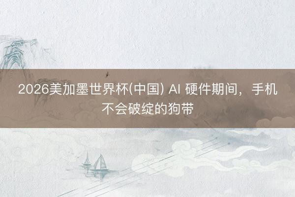 2026美加墨世界杯(中国) AI 硬件期间，手机不会破绽的狗带