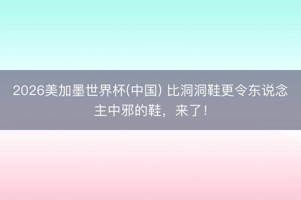 2026美加墨世界杯(中国) 比洞洞鞋更令东说念主中邪的鞋，来了！