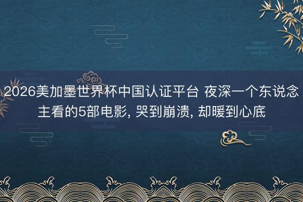 2026美加墨世界杯中国认证平台 夜深一个东说念主看的5部电影， 哭到崩溃， 却暖到心底