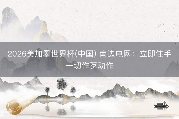 2026美加墨世界杯(中国) 南边电网：立即住手一切作歹动作