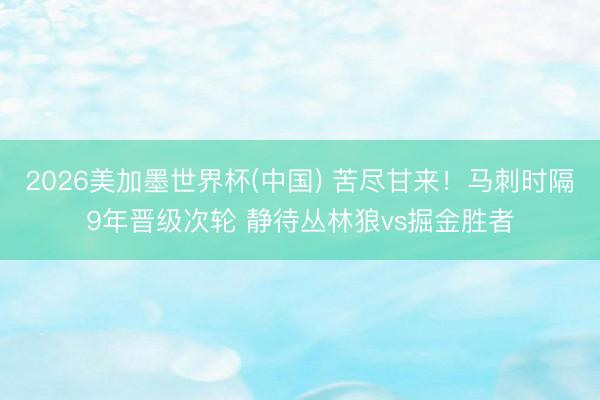 2026美加墨世界杯(中国) 苦尽甘来！马刺时隔9年晋级次轮 静待丛林狼vs掘金胜者