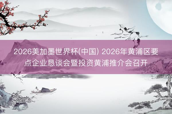 2026美加墨世界杯(中国) 2026年黄浦区要点企业恳谈会暨投资黄浦推介会召开