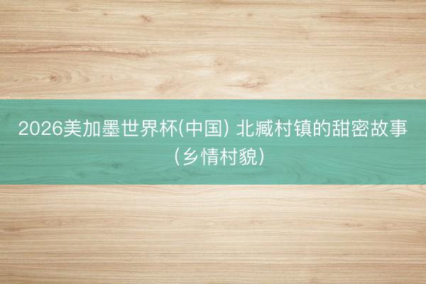 2026美加墨世界杯(中国) 北臧村镇的甜密故事（乡情村貌）