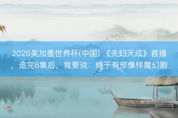 2026美加墨世界杯(中国) 《夫妇天成》首播，追完6集后，我要说：终于有部像样魔幻剧