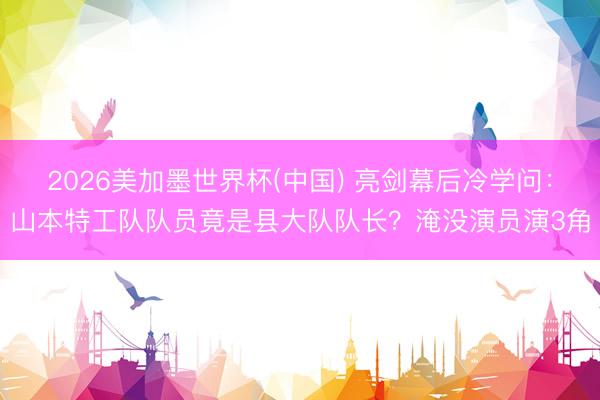 2026美加墨世界杯(中国) 亮剑幕后冷学问：山本特工队队员竟是县大队队长？淹没演员演3角